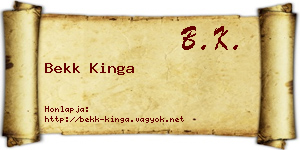 Bekk Kinga névjegykártya