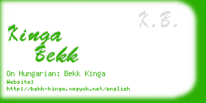 kinga bekk business card